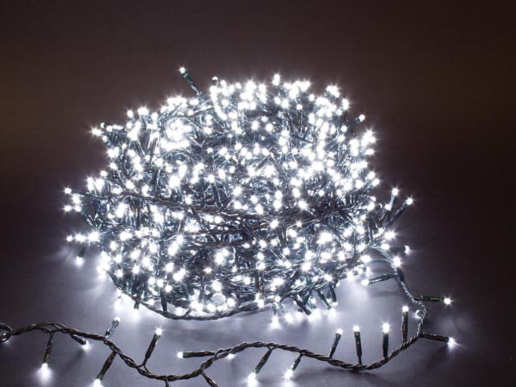 Shimmerlight LED - 34 m - 1500 witte lampen - groene draad - modulator - 24 V afbeelding