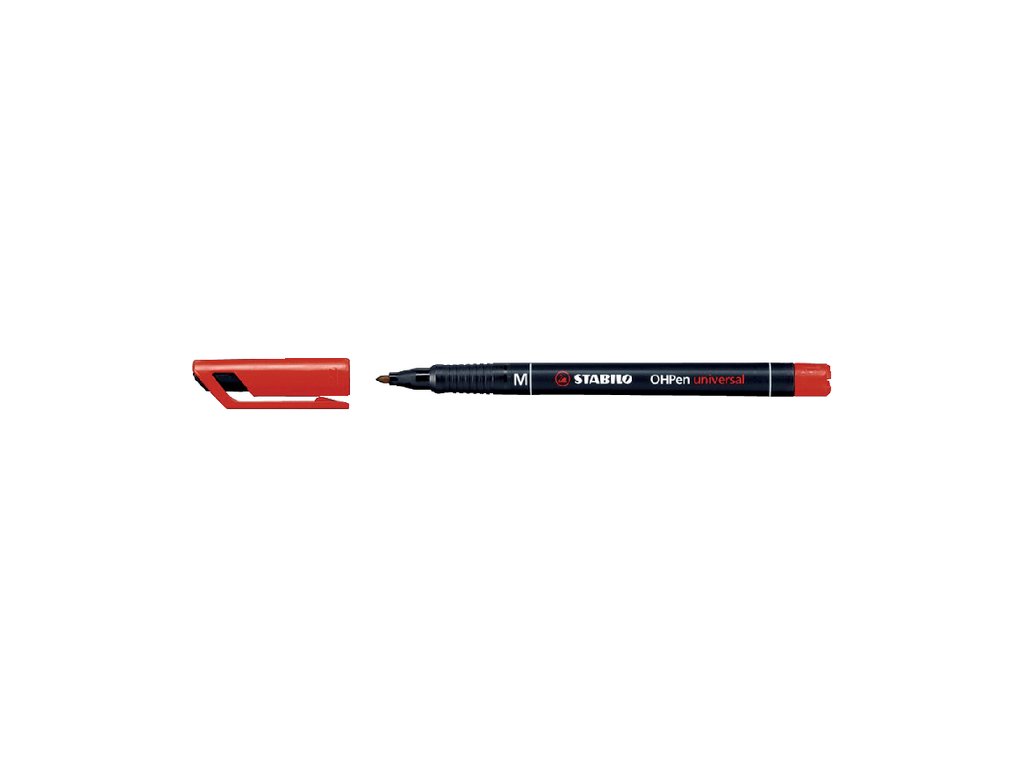 Viltstift STABILO OHpen 843/40 permanent rond medium rood afbeelding
