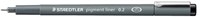 Fineliner Staedtler Pigment 308 zwart 0.2mm