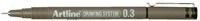 Fineliner Artline technisch 0.3mm zwart