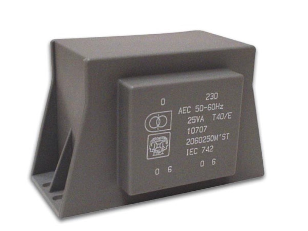 TRANSFORMATOR LAAG PROFIEL 25VA 2 x 9V / 2 x 1.389A afbeelding