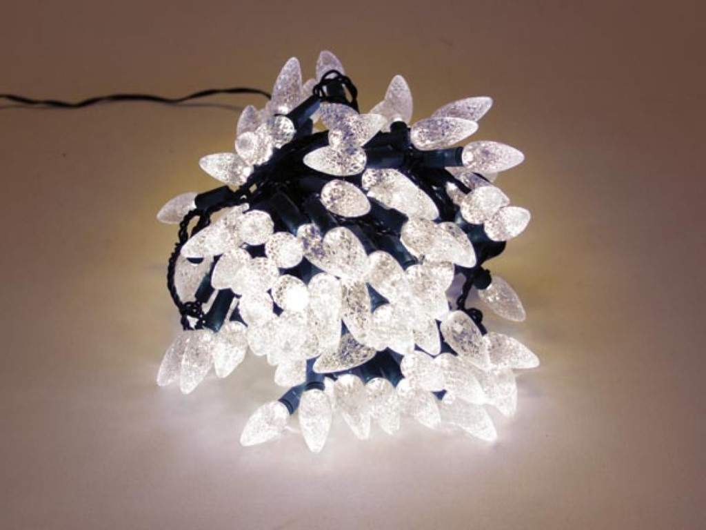 Strawberry Light LED - 12 m - 120 warm witte lampjes - groene draad - 24 V afbeelding