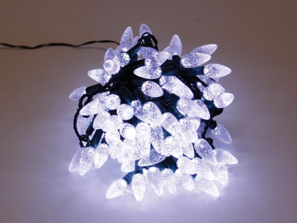 Strawberry Light LED - 12 m - 120 witte lampen - groene draad - 24 V afbeelding
