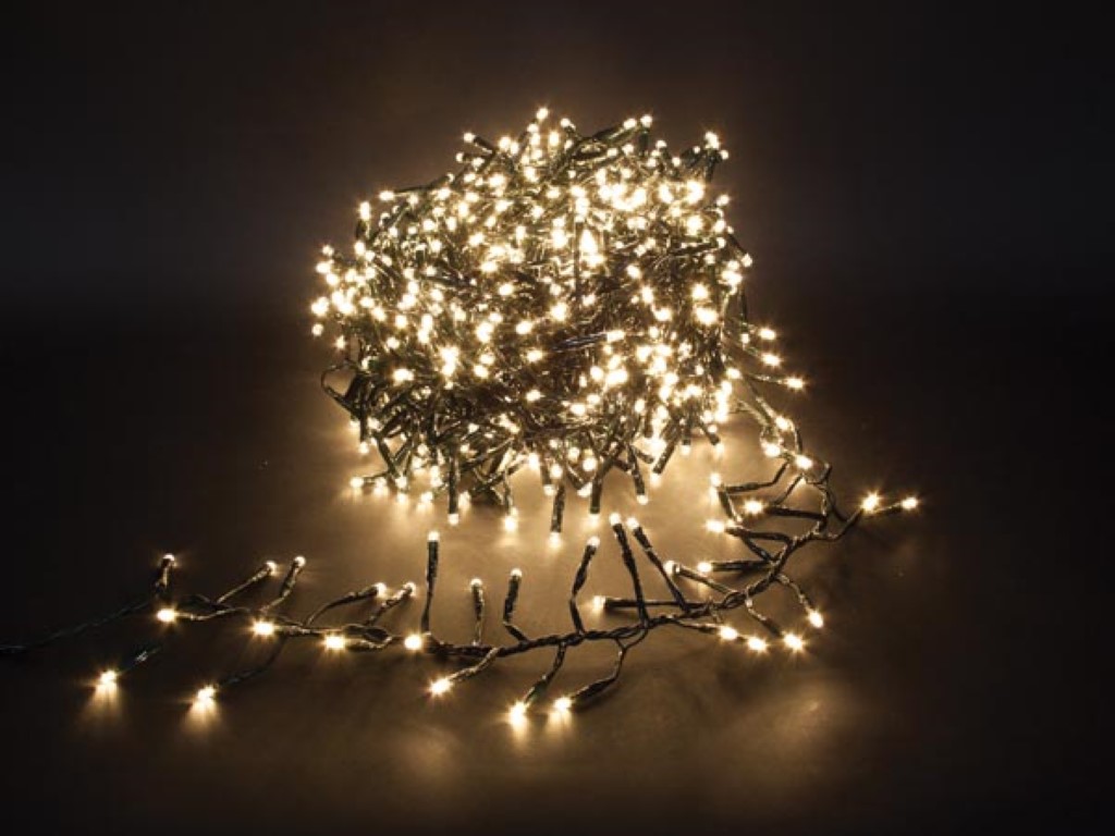 Spinlight LED - 12 m - 1020 warm witte lampen - zwarte draad - modulator - 31V afbeelding