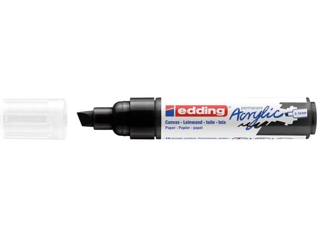 Acrylmarker edding e-5000 breed zwart afbeelding