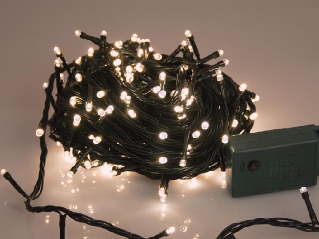 Sparkle Light LED - 16 m - 240 arizona witte lampen - groene draad - modulator afbeelding