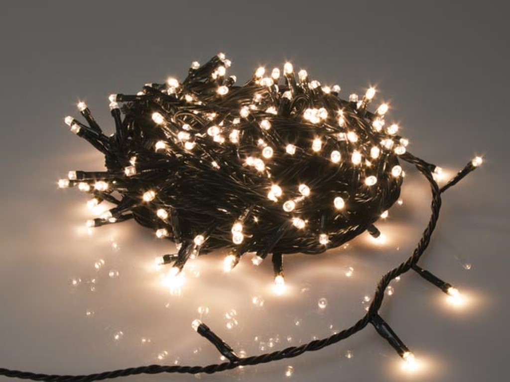 Sparkle Light LED - 20 m - 300 arizona witte lampen - groene draad - modulator afbeelding