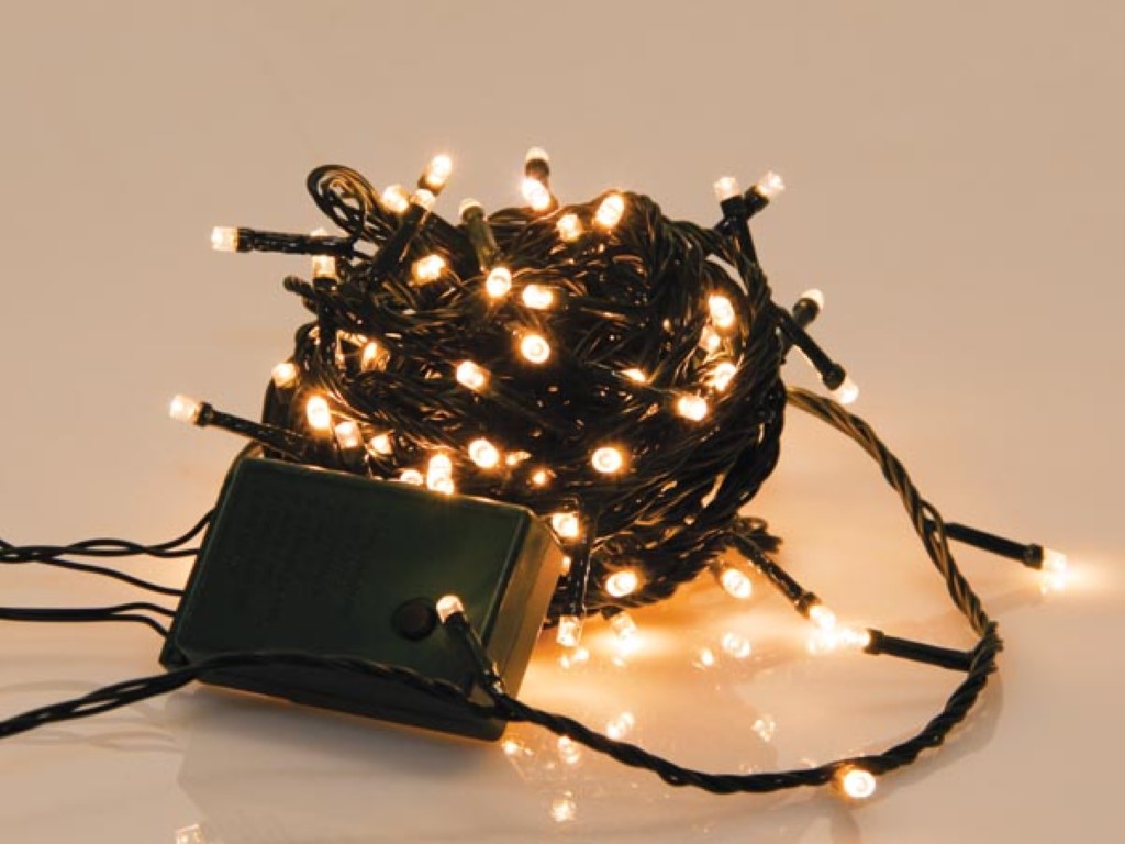 Sparkle Light LED - 8 m - 120 arizona witte lampen - groene draad - modulator afbeelding