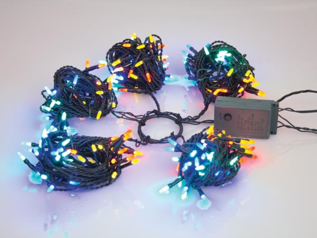 Speed Light LED - 220 leds - veelkleurig - groene kabel - modulator - 24 V (voor bomen tot 180 cm) afbeelding