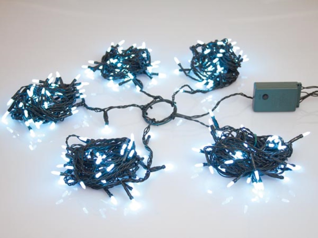 Speed Light LED - 280 leds - wit - groene kabel - modulator - 24 V (voor bomen tot 210 cm) afbeelding
