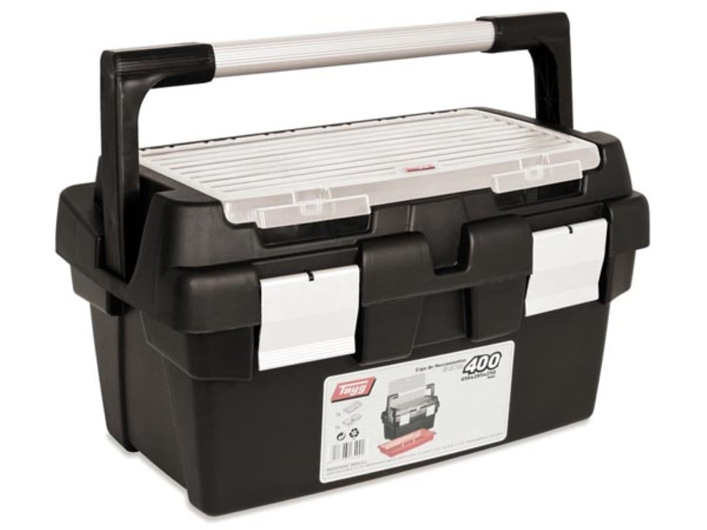 TAYG - GEREEDSCHAPSKOFFER - 400 x 225 x 190 mm - MET INLEGBAK - 17,1 L afbeelding