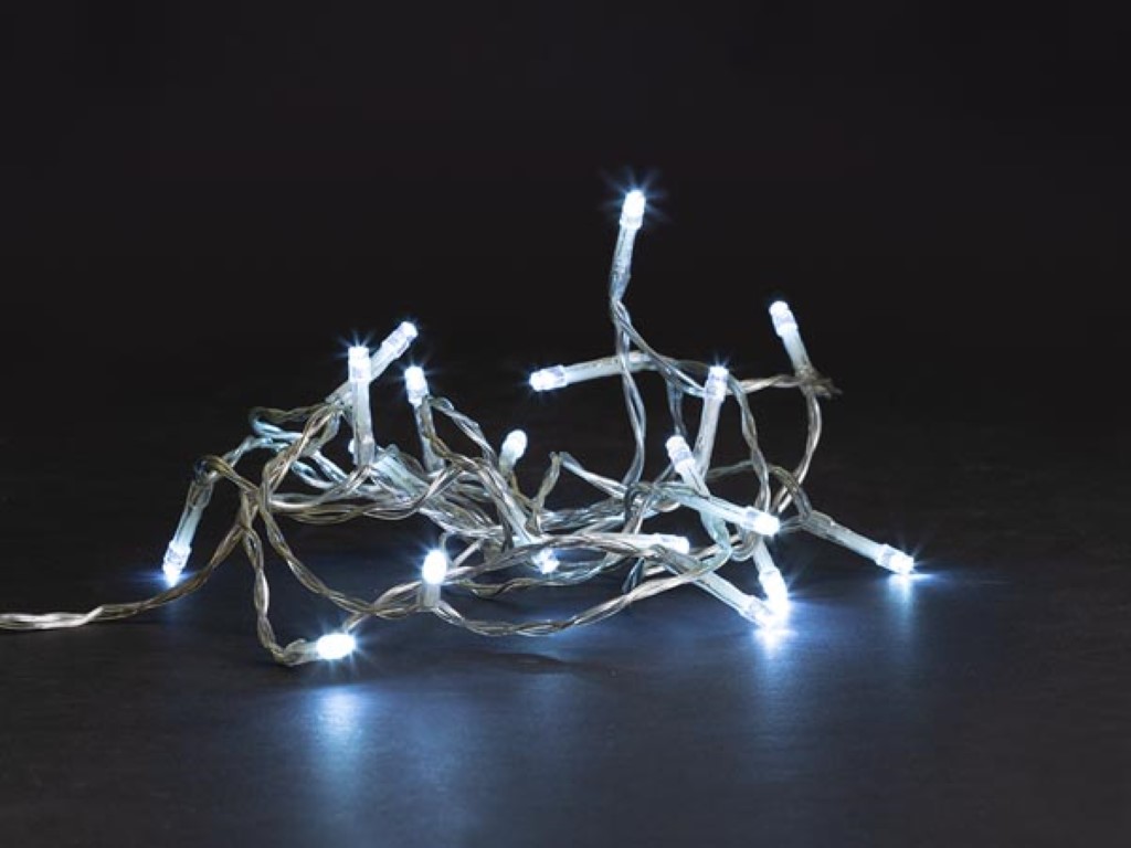 Velleman MEISSA LED 2 m 20 leds wit transparante kabel modulator batterijen niet meegeleverd
