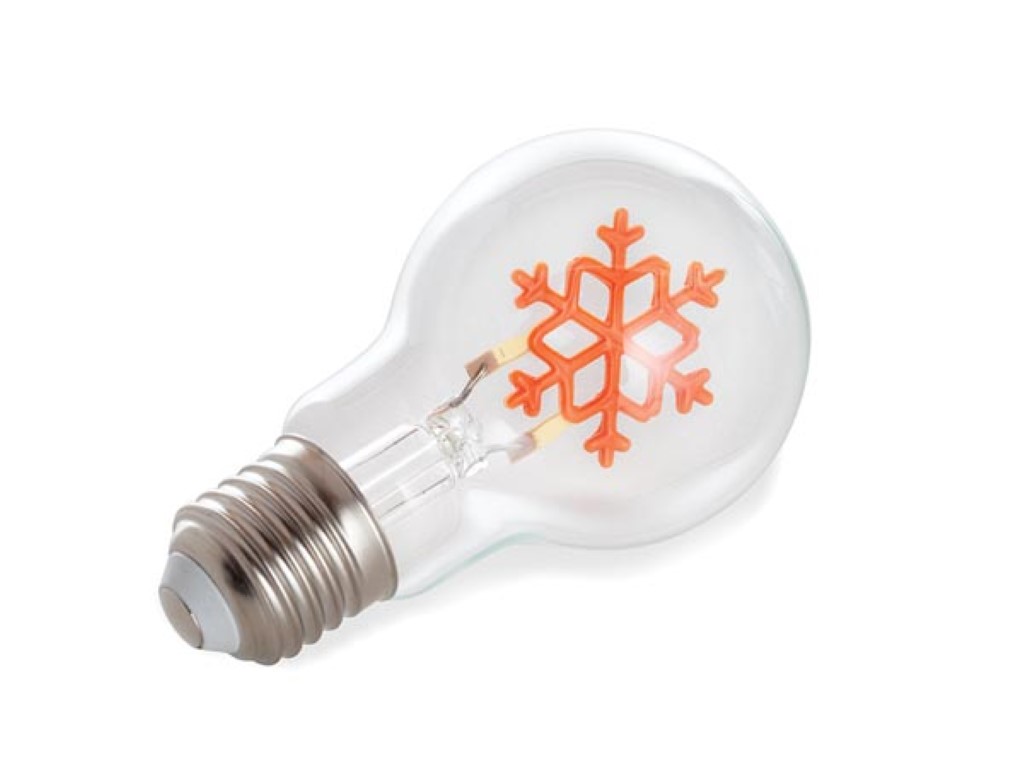 Deco bulb - ledlamp - filament (goudkleurig) in de vorm van een sneeuwvlok - E27 afbeelding