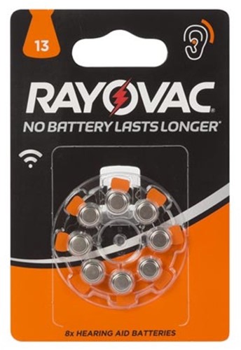 RAYOVAC ZINC AIR KNOOPCEL 1.45V-290mAh 4606.745.418 (8st/bl)