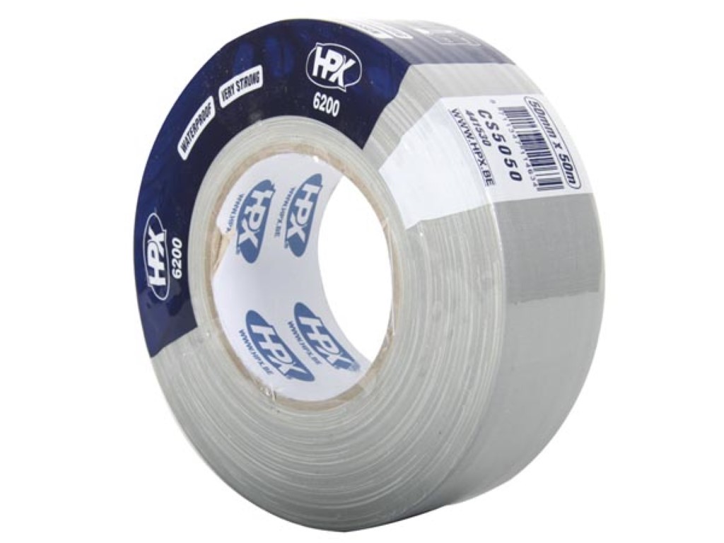 Velleman Professionele linnen tape 50mm x 50m zilverkleurig