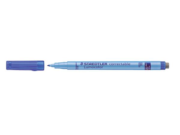 Viltstift Staedtler Lumocolor 305 non permanent correctable F blauw afbeelding