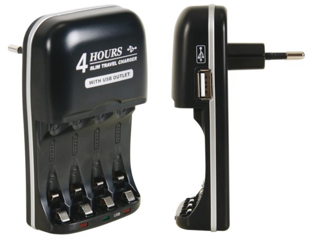 SNELLADER VOOR NIMH-BATTERIJEN MET USB-UITGANG afbeelding