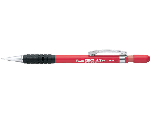 Vulpotlood Pentel A313 HB 0.3mm rood afbeelding