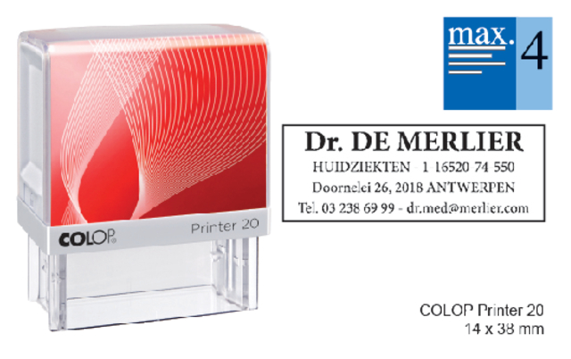 Tekststempel Colop Printer 20 personaliseerbaar 4regels 38x14mm afbeelding