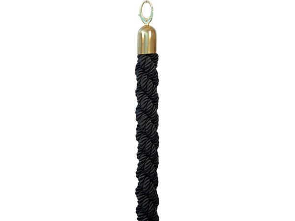 Afzetkoord Securit 150cm zwart met goudkleurige knop afbeelding