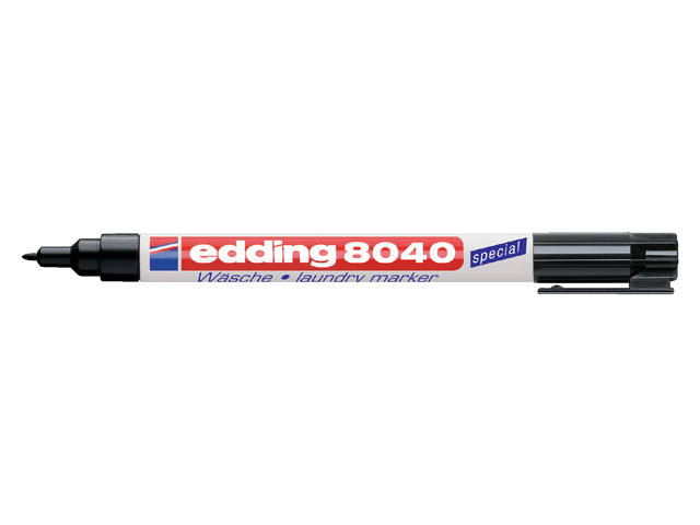 Viltstift edding 8040 wasgoed rond 1mm zwart afbeelding