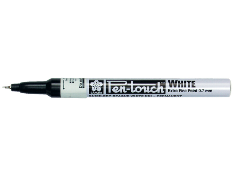 Viltstift Sakura Pen-touch extra fijn wit afbeelding