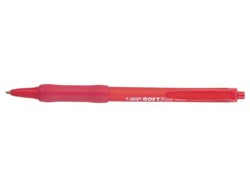 Balpen Bic soft feel grip clic medium rood