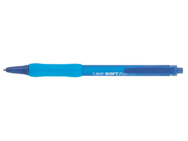 Balpen Bic soft feel grip clic medium blauw afbeelding