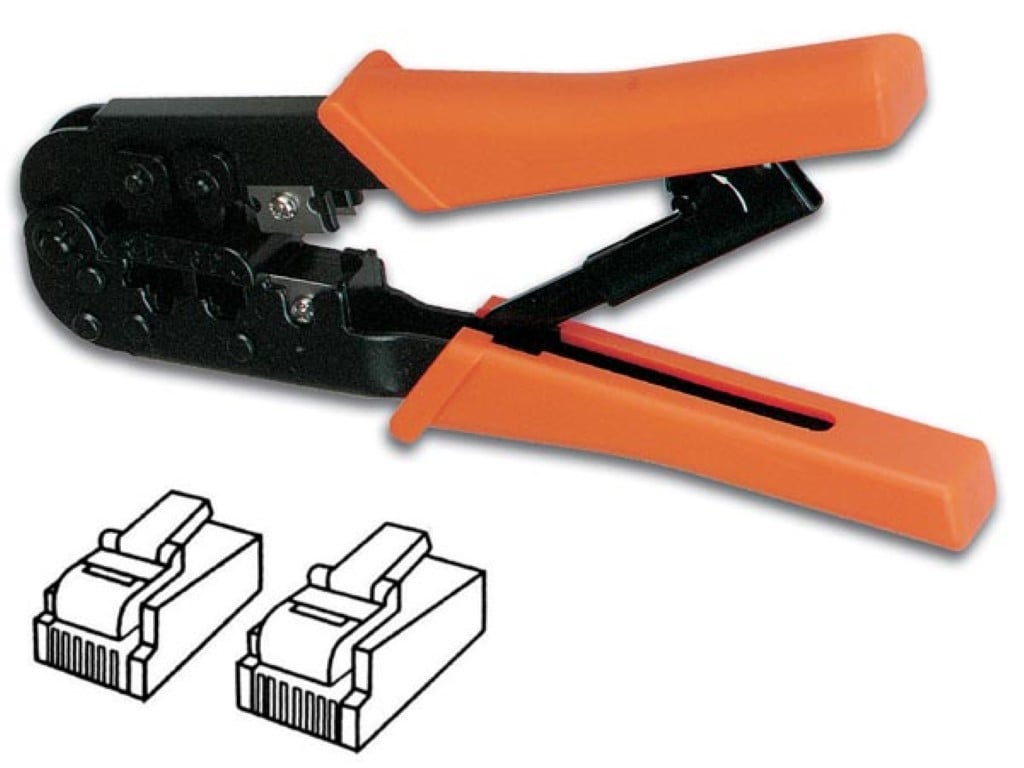 KRIMPTANG VOOR MODULAIRE CONNECTOREN 6P4C (RJ11), 6P6C (RJ12), 8P8C (RJ45)