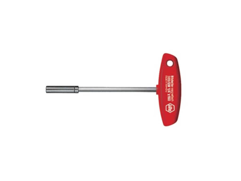 Wiha Schroevendraaier met dwarsgreep en bithouder magnetisch 1/4" (01481) 150 mm afbeelding
