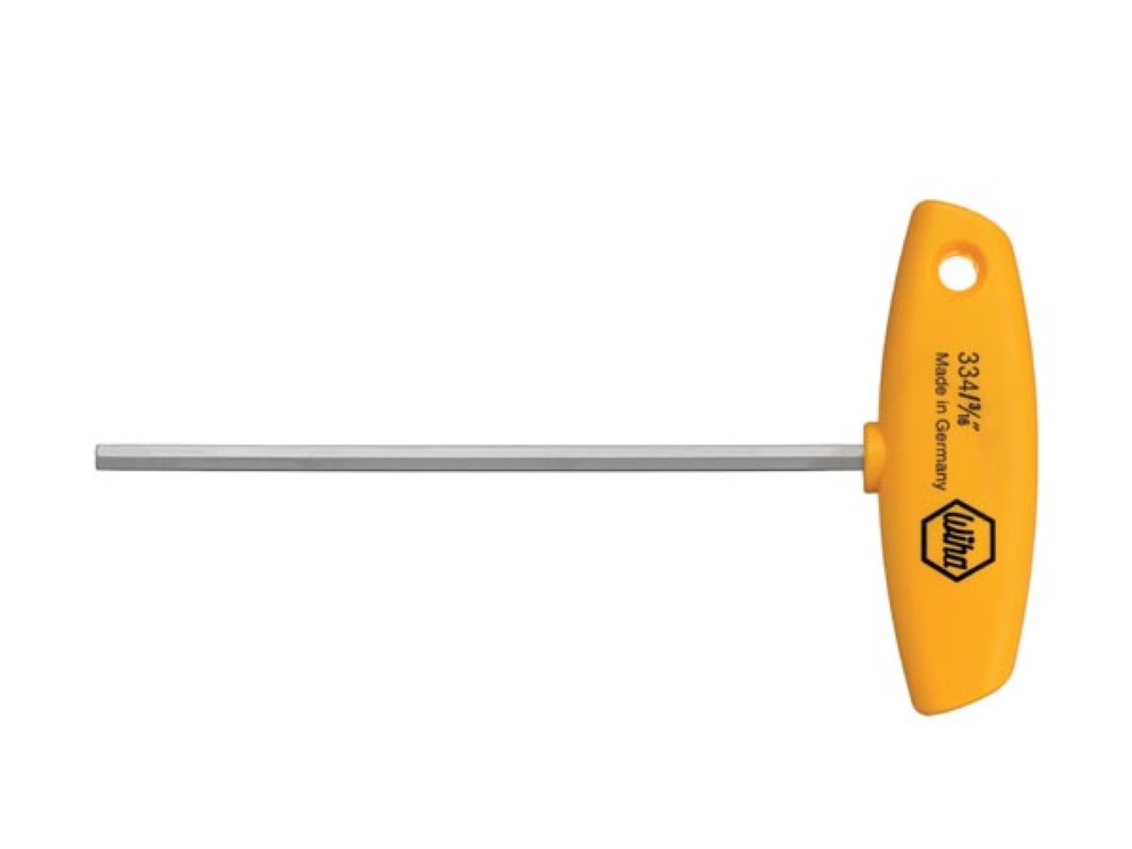 Wiha Stiftsleutel met dwarsgreep zeskant, inchuitvoering hoogglans vernikkeld (02802) 3/32 x 150 mm afbeelding
