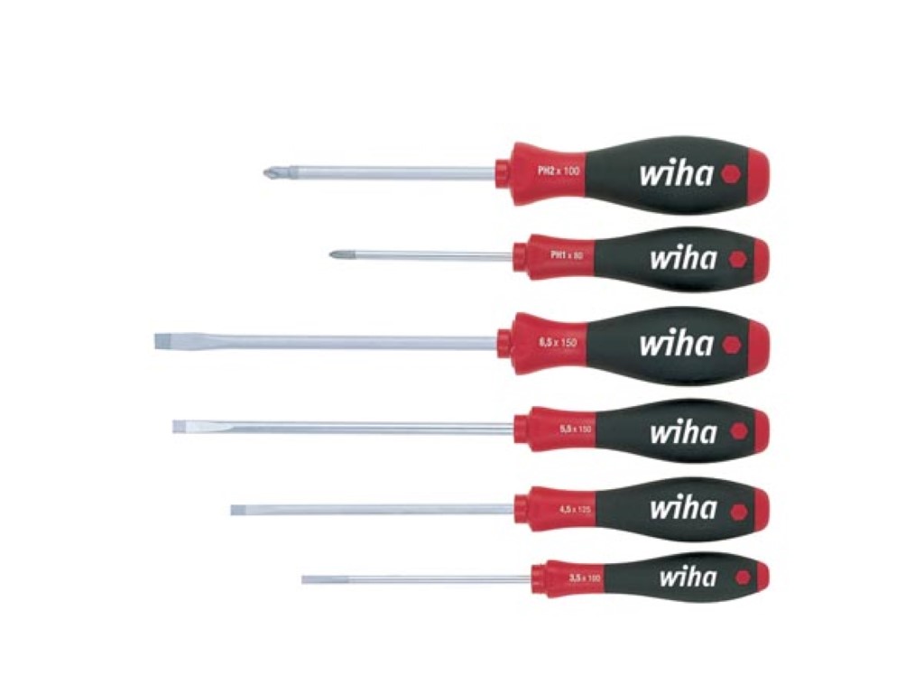 Wiha Schroevendraaierset SoftFinish sleufkop, Pozidriv 6-delig (07153) afbeelding