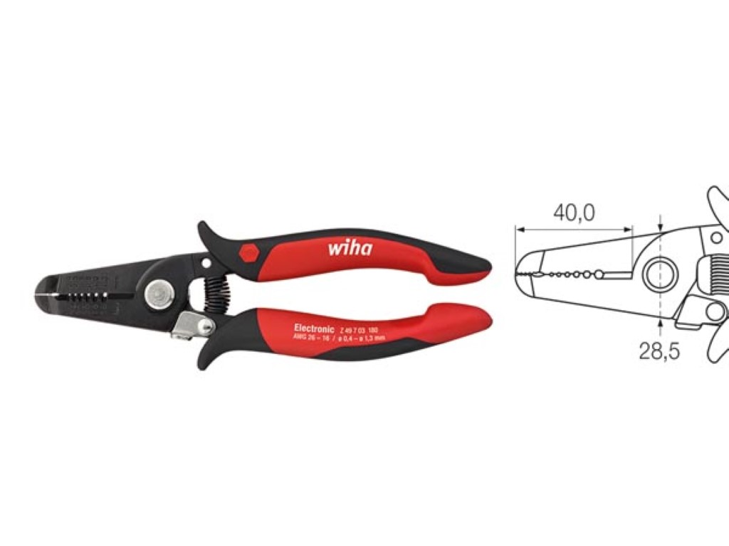 Wiha Afstriptang Electronic stripposities 0,4-1,3 mm (35820) 180 mm afbeelding