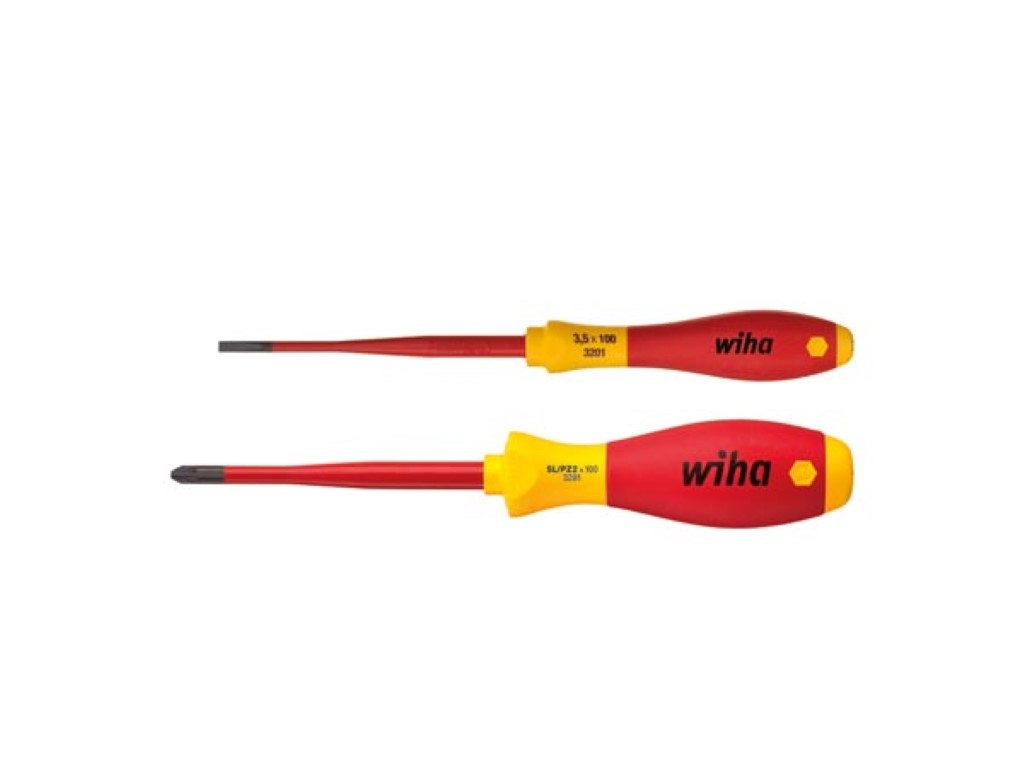 Velleman Wiha Schroevendraaierset SoftFinish electric slimFix sleufkop PlusMin Pozidriv 2-delig in blister (36333)