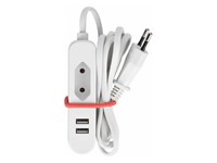 STEKKERDOOS MET 1 EUROSTEKKER EN 2 USB-POORTEN - IDEAAL VOOR OP REIS