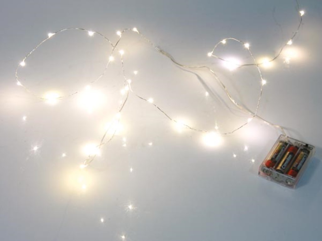 LEDSLINGER - WARMWIT - 20 LEDs - OP BATTERIJEN afbeelding